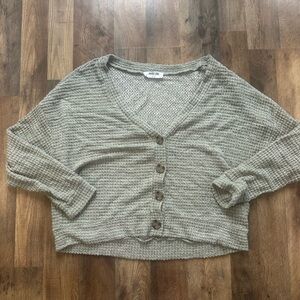 Double Zero Textured Gray Cardigan